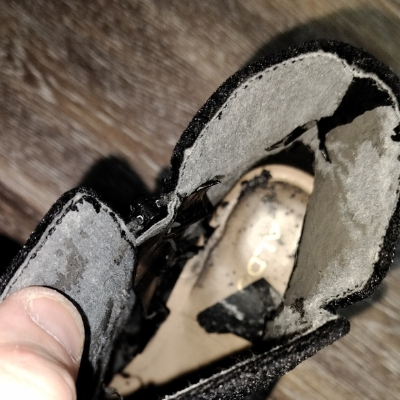 Aldo Black Textured Ankle Booties with Side Zipper - Picture 6 of 7